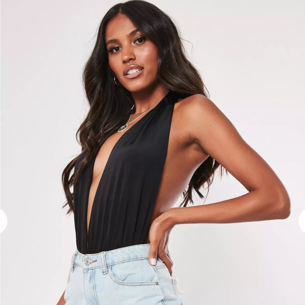 Black halterneck bodysuit